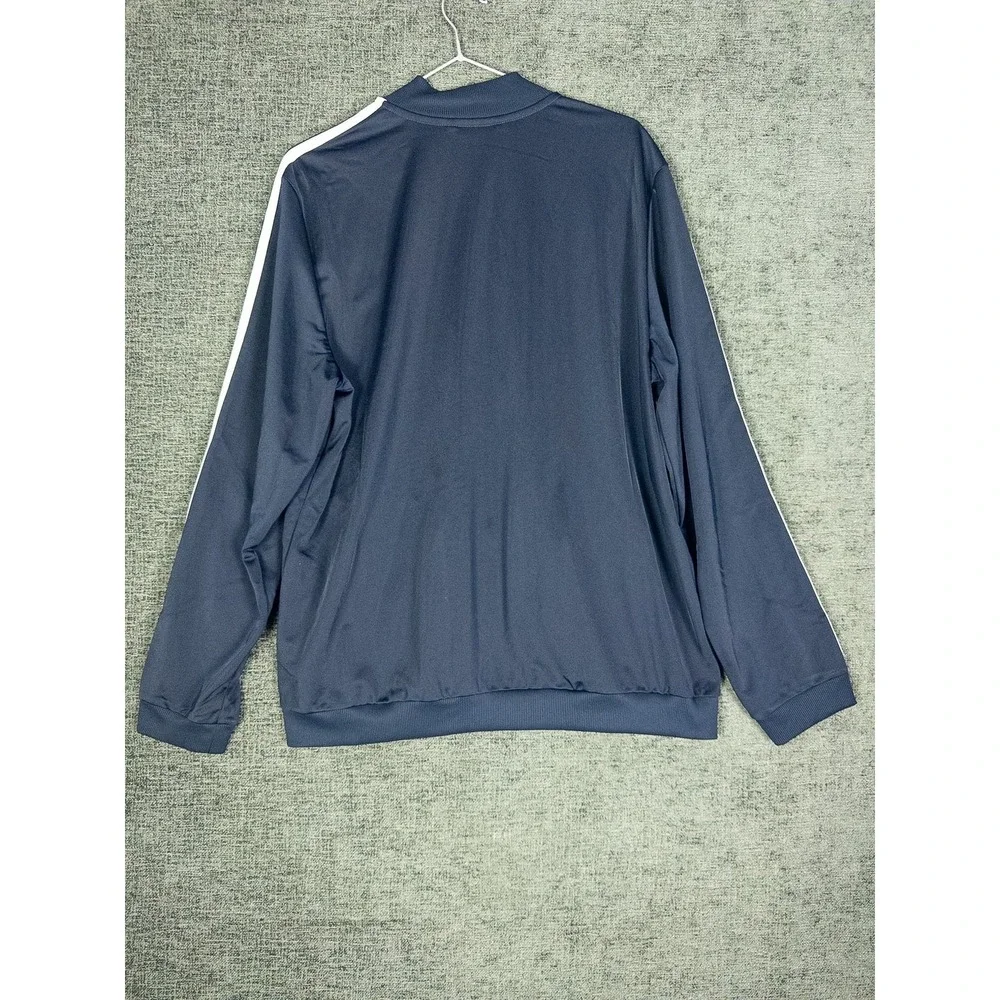 NWT Adidas Womens XL 3-Stripe Track Jacket Full Zip Navy Blue Polyester Athleisu